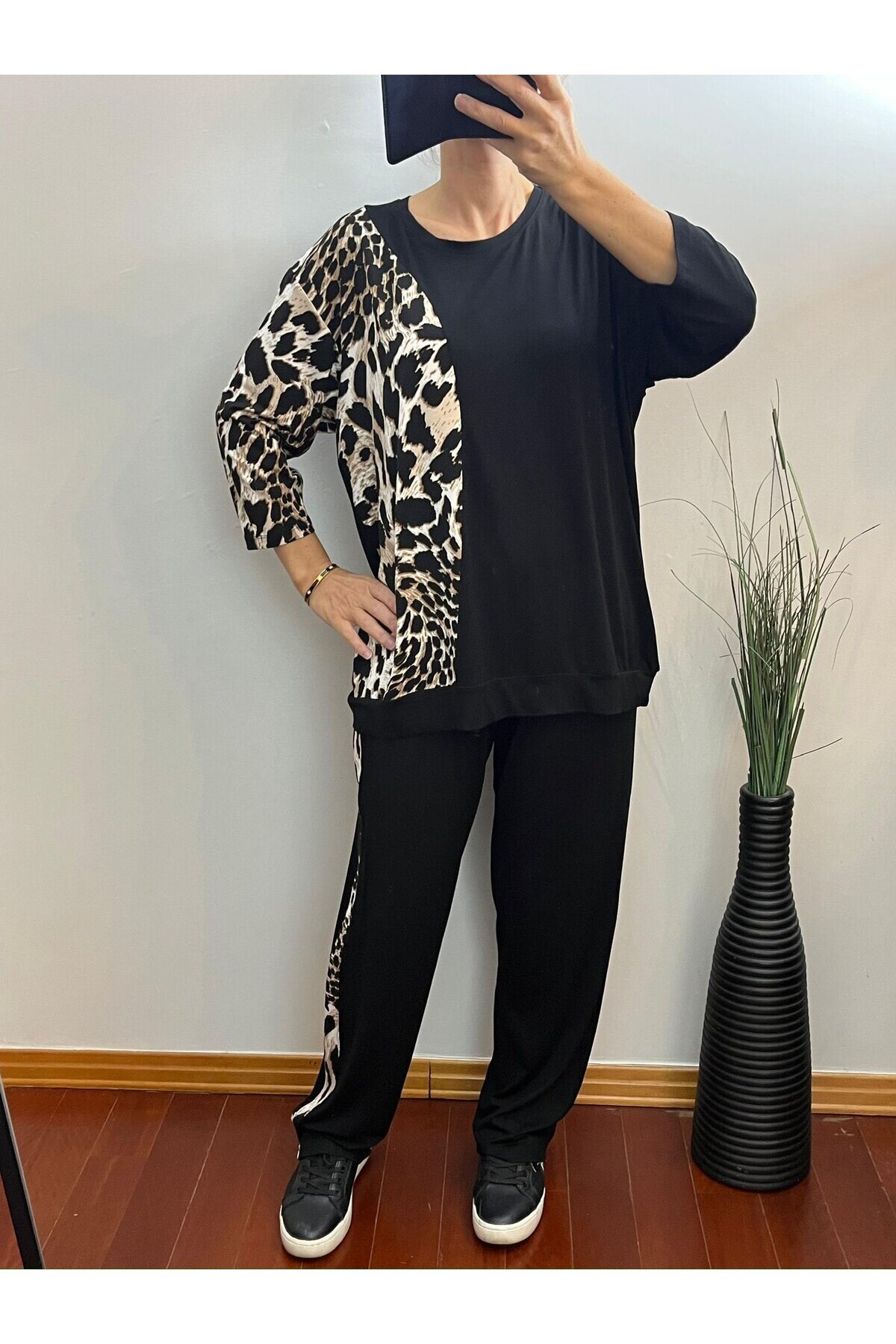 Leopar Desenli İkili Takım